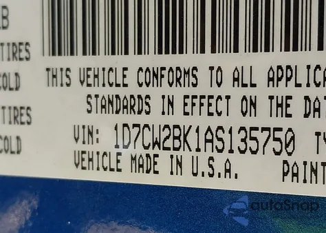 2010 Dodge Dakota St z USA, uszkodzony, nr VIN 1D7CW2BK1AS135750